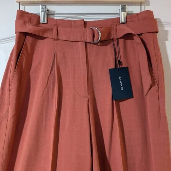 NWT Gant | Wide Leg Cropped Belted Pants - Picture 6 of 15